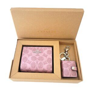 Coach CCL93 Snap Wallet Metallic Signature Picture Frame Charm Boxed